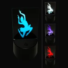 Graceful Ballerina Leaping 3D Illusion LED Night Light Sign Nightstand Desk Lamp