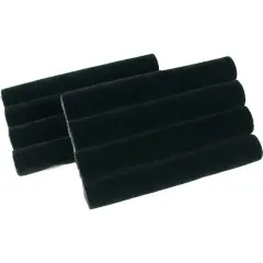 2 Black Velvet Ring Tray Jewelry Pad Showcase Display 5 1/2"