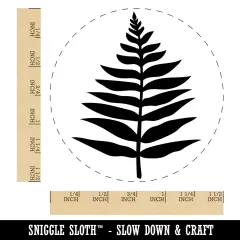 Fern Leaf Self-Inking Rubber Stamp for Stamping Crafting Planners Black