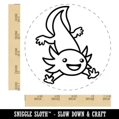 Adventurous Axolotl Salamander Rubber Stamp for Stamping Crafting Planners