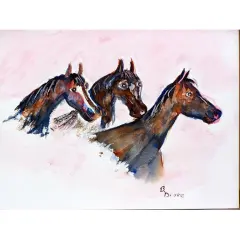 Betsy Drake Three Horses 30 X 50 Inch Comfort Floor Mat