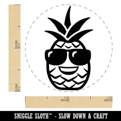 Pineapple with Sunglasses Self-Inking Rubber Stamp for Stamping Crafting Planners Brown