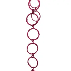 Allstate 5' x 1.75" Pink Sparkling Glitter Round Circle Chain Artificial Christmas Garland - Unlit