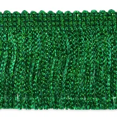 20 Yards of 2" Metallic Chainette Fringe Trim | 20 yard cut Green