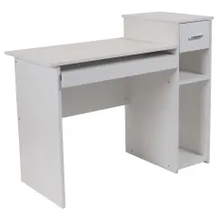 Emma and Oliver Desk with Shelves and Drawer White