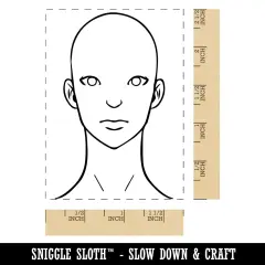 Blank Customizable Woman Face Rectangle Rubber Stamp for Stamping Crafting