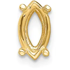 14K Gold 4 Prong Marquise Wire Basket Setting (2.00X4.00 To 7.00X14.00Mm)