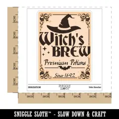 Witch's Brew Potions Label With Bat Halloween Waterproof Vinyl Phone Tablet Laptop Water Bottle Sticker Set - 5 Pack