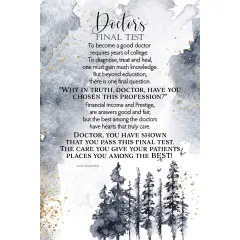 Dexsa Doctor's Final Test Inspirational Wood Plaque 6 inches x 9 inches