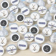 Big Dot of Happiness Shoots & Scores! - Hockey - Baby Shower or Birthday Party Small Round Candy Stickers - Party Favor Labels - 324 Count
