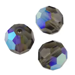 Preciosa Crystal Round Bead 4mm Black Diamond AB (Package of 20)