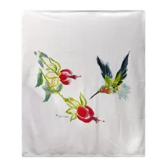 Betsy Drake Betsy's Hummingbird Fleece Blanket Multicolor