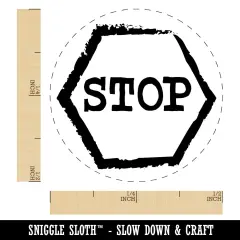 Stop Sign Sketch Self-Inking Rubber Stamp for Stamping Crafting Planners Orange