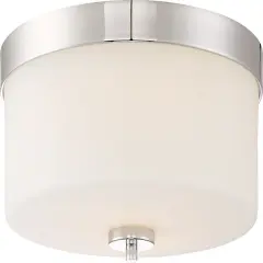 Denver 2-Light Flush Mounted Light Fixture in Polished Nickel Finish