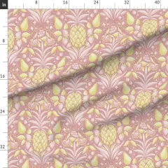 Various Fabrics by the Yard or Fat Quarter Tropical Fruit Pineapple Pear Strawberry Citrus Summer Garden Kitchen Custom Printed Fabric by Spoonflower