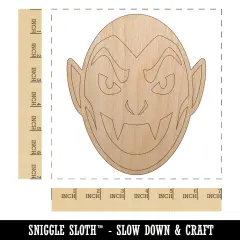 Spooky Vampire Head Halloween Unfinished Wood Shape Piece Cutout for DIY Craft Projects