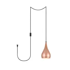 Nora 1 Light honey gold plug-in pendant