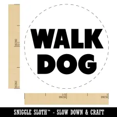 Walk Dog Bold Text Self-Inking Rubber Stamp for Stamping Crafting Planners Red