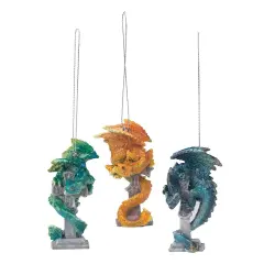 Dragon Christmas Halloween Ornament Set of 3