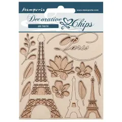Stamperia Decorative Chips 5.5"X5.5"-Oh La La - Tour Eiffel