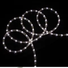 Northlight Flexible LED Outdoor Christmas Rope Light - Pure White - 100' Clear Wire