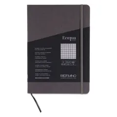 Fabriano EcoQua Plus Stitch-Bound Notebook - Grey, 5-4/5" x 8-1/4", Grid