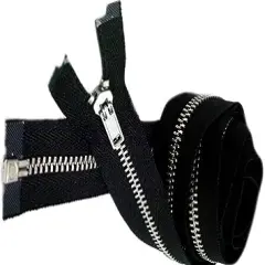 YKK 80" Coat Lining Zipper YKK #3 Coat Lining Separating Aluminum ~ Color Black (1 Zipper)