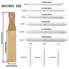 12 PCS Blending Stumps and Tortillions Paper Art Blenders with Sandpaper Pencil Sharpener Pointer for Student Artist Charcoal Sketch Drawing Tools