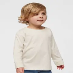 Rabbit Skins&reg; Toddler Fine Jersey Crewneck Long Sleeve Tee - 3302 Natural heather
