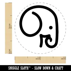 Simple Elephant Head Self-Inking Rubber Stamp for Stamping Crafting Planners Brown