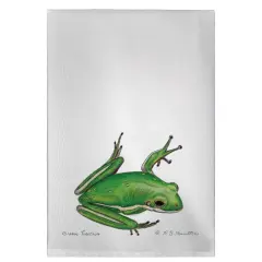 Betsy Drake Green Tree Frog Guest Towel