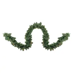 Northlight Pre-Lit Pine Artificial Christmas Garland - 9' x 10" - Clear Always Lit Lights Green