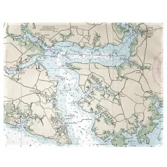 Betsy Drake Pungo River, NC Nautical Map Place Mat Set of 4
