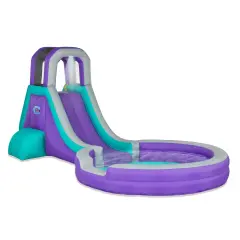 Sunny & Fun Inflatable Water Slide & Water Slides for Kids Backyard with Air Pump & Carrying Case Purple