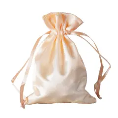 60 pcs 4x6 Satin Favor Drawstring Bags Peach