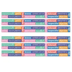 We Stick Together Positive Words Straight Bulletin Board Borders, 36 Feet Per Pack, 6 Packs