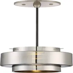 Nuvo Del 12w LED Mini Pendant w/ Mirrored Glass in Brushed Nickel Finish 3000k