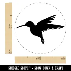 Hummingbird Silhouette Self-Inking Rubber Stamp for Stamping Crafting Planners Purple