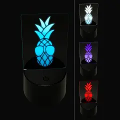 Pineapple Wearing Sunglasses 3D Illusion LED Night Light Sign Nightstand Desk Lamp