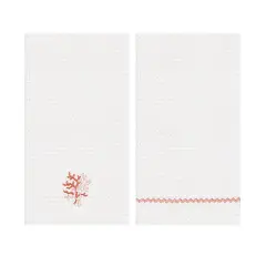 Coral Waffle Weave Kitchen Towel Set of 2