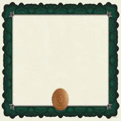 Great Papers! Cambridge Certificates with Copper Seal, Green Border, 8.5" x 11", Printer Compatible, 10 Count