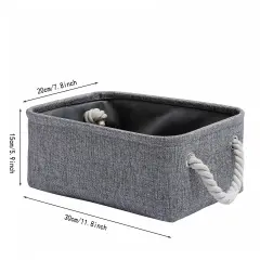 Storage Basket for Organizing, Collapsible Fabric Basket for Shelves, Closets, Laundry, Nursery, Decorative Basket for Gifts Empty (Grey)