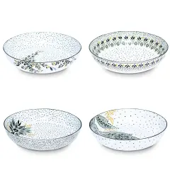 Portmeirion Sara Miller Artisanne Noir Low Pasta Bowl, 8.5 Inch, Set of 4