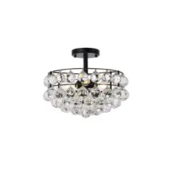 Savannah 14 inch flush mount in black