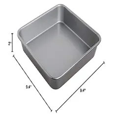 9-Inch Chef's Classic Nonstick Bakeware Square Cake Pan, Silver