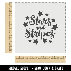 Stars and Stripes Script with Stars Wall Cookie DIY Craft Reusable Stencil