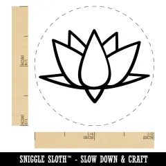 Lotus Flower Outline Self-Inking Rubber Stamp for Stamping Crafting Planners Green