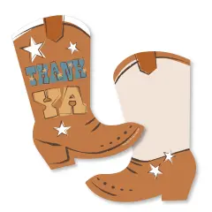 Big Dot of Happiness My First Rodeo - Shaped Thank You Cards - Little Cowboy 1st Birthday Party Thank You Note Cards with Envelopes - Set of 12