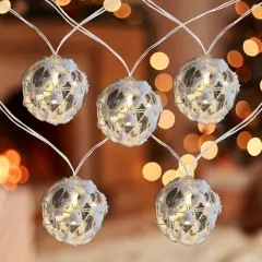Northlight LED Snowy Ball Christmas Light Set - 4.75' Clear Wire - 10ct
