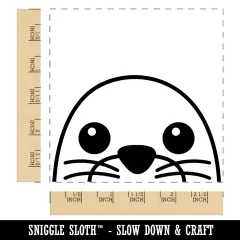 Peeking Seal Square Rubber Stamp for Stamping Crafting